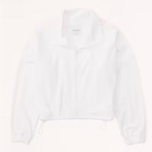 Abercrombie Cinched Contour Full-Zip Sweatshirt White
